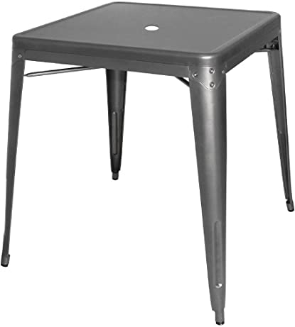 Bolero quadratischer Bistrotisch aus Stahl Grau 66cm