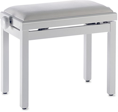 Stagg PB39 WHM VWH Klavierbank - Weiss Matt/Velour Weiß