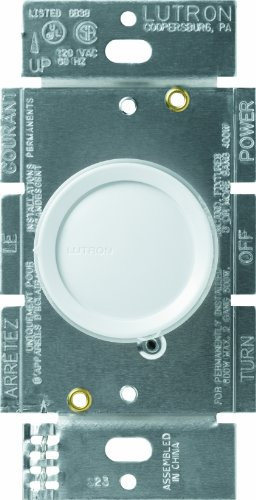 Lutron D-603P-WH Rotary 600-watt 3-Way Dimmer, White by Lutron