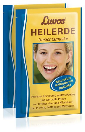Luvos Heilerde Gesichtsmaske mit Jojobaöl (2er Pack) - Gebrauchsfertige Gesichtsmaske zur Pflege und Reinigung (2 Sachets)