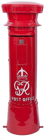 Traditional Cast Aluminium Period Style GR Pillar and Post Box - Red Finish