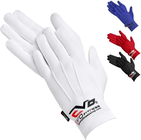 EVO Fitness Handschuhe Winter Thermo Liner Warme Innenhandschuhe Fahrradhandschuhe Herren Damen Motorrad Motorrad Golf Skifahren Läuft Radfahren Wandern Basisschicht Dünne Radhandschuhe (Weiß, L)