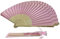 Rangebow Personalised Hand Fans, Wedding Favours Folding Fans Party for Guests Customised by Handwritten Text Inscription Pack of 6 (Soft Pale Baby Pink, Silk Fabric)