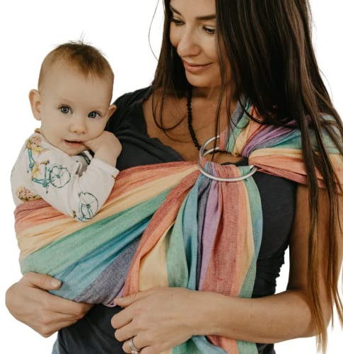 Hip Baby Wrap Ring Schlinge Babytrage für Säuglinge und Kleinkinder (Sommer Regenbogen)
