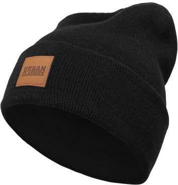 TB626 'Urban Classics' Leatherpatch Long Beanie (4 Farben), Farbe:black, Größe:one size