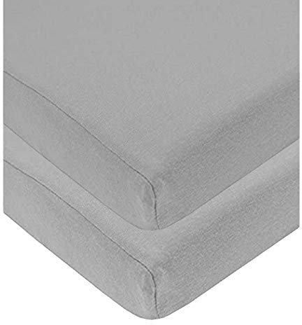Sasma Home - 2 x Cot Fitted Sheets 120x60cm - 100% Cotton, Soft breathable baby cot sheets (Gray)