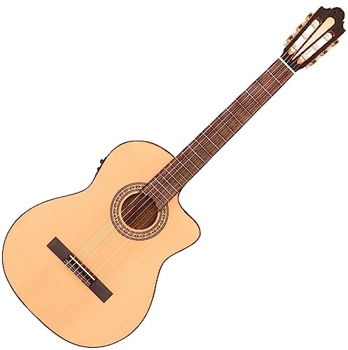 Santos Martinez Preludio Cutaway Electro-Classic Guitar - Natural High Gloss, SM450CE