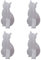 TentHome Selbstklebend Handtuchhaken Bademantelhaken Deko Haken kreativer Katze Wandhaken Edelstahl rostfrei Bad Küche Handtuchhalter Kleiderhaken Ohne Bohren, 4 Stk. (Silber)