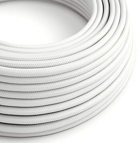 3 Core White 1 meter Italian Coloured 1 Meter Vintage 3 Conductor Round Electric Cable Fabric Covered Wire Italian Braided 0.75 mm Electrical Cable Flexible Wire for Lighting Other Appliances