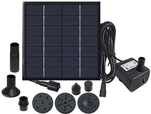 Solar Fountain Pump 7V 1.4W 180L/H Solar Water Pump Garden Pool Pond Aquarium Fountain Decoration Birdbath