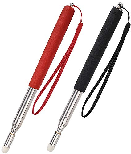 Puntero Telescópico Mano Extensible Aula Pizarra Pointer Telescópicas Puntero para Pizarra Blanca Retráctil Punteros Presentaciones para Profesores Ingenieros 2 Piezas (Negro y Rojo)
