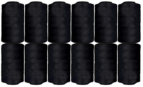 EUROXANTY Filo da cucito | Bobine di filo | 100% poliestere | Macchina da cucire | Per ricamo | Filo resistente | 500 m | Nero