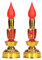Haofy Candle Lamp, Buddhist LED Low Power Consumption Chinese Style Traditional Retro Buddhist Decor Lamp Light Red Color 1 Pair(Double bright electric candle)