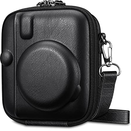 Fintie Protective Case for Fujifilm Instax Mini 40 Instant Camera - Shockproof Hard Shell Carrying Case with Removable Adjustable Strap, Vintage Black