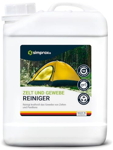 simprax® Zelt-, Planen- & Gewebe Reiniger – Stoffreiniger für Outdoor Textilien, entfernt Schmutz & Flecken