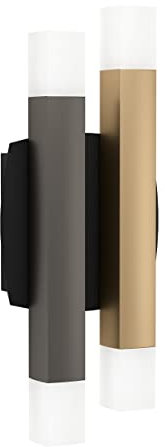 EGLO LED Wandleuchte innen Estanterios, elegante Wandlampe, Wandbeleuchtung aus Metall in Gold und Dunkelbraun, Wand Lampe für Flur und Wohnzimmer, warmweiß