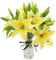 Künstliche Blumen 8 Stück künstliche Lilien mit 3 Knospen florale Kunst pflanzliche Blumen Latex Vollblume Real Touch für Heimdekoration Hochzeit Party Büro Restaurant (Gelb)