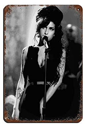 FUKITT Sänger Amy Winehouse Poster Musikcover (22) Blechschild Vintage Metall Pub Club Cafe Bar Home Wandkunst Dekoration Poster Retro 20 x 30 cm