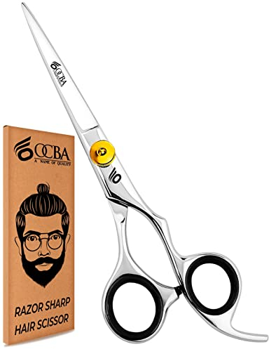 OCBA Professionelle Barbierschere für Barbiere & Friseure 6 Edelstahl Haarschneideschere Haarschere für Männer & Frauen mit Kamm