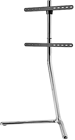 mywall TV-Ständer HP122L Stabiler Standfuß für Flachbildschirme für 49-70 Zoll, TV Standfuss mit Chrom-Finish, belastbar bis 40 kg, ausgestattet mit Gummipads und Anti-Kipp-Sicherheitsgurt.