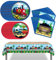Train Birthday Party Supplies Set - Transportation Theme Tableware With Plates, Napkins, Tablecloth - Decorations for Kids' Train Party - Serves 16