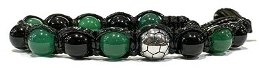 clorophilla. Armband Fußball Teams Serie A Fan verstellbar aus Steinen und Stahl – Herren Damen und Kinder – robust und hochwertig – Geschenk für Fußballfans, Baumwolle