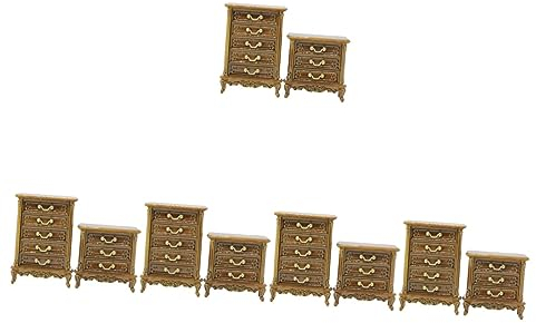 Cabilock 10 Stück Puppenhaus-Schrank Mini-Nachttisch Holzspielzeug Mini-Dekoration Kleines Schlafschrank Miniatur-Hausmöbel Miniatur-Schlafzimmermöbel Puppenmöbel Im Maßstab