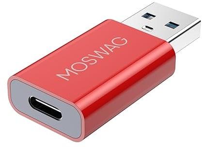 MOSWAG USB C Buchse zu USB Stecker Adapter, USB C zu USB Adapter kompatibel mit Apple MagSafe Ladegerät, iPhone 15/14/13/12 Pro Max, Apple Watch Series 9/8/7 Laptops, PC, Computer und mehr