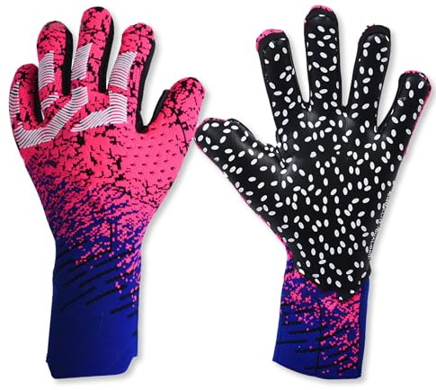OLYSPM Gants de Gardien,Gant Gardien Foot,Gant de Gardien de Foot avec Paume en Latex 3 MM pour Un Meilleur Contrôle de la Balle,Gant de Gardien Respirants et Flexibles pour Professionnels,Débutants