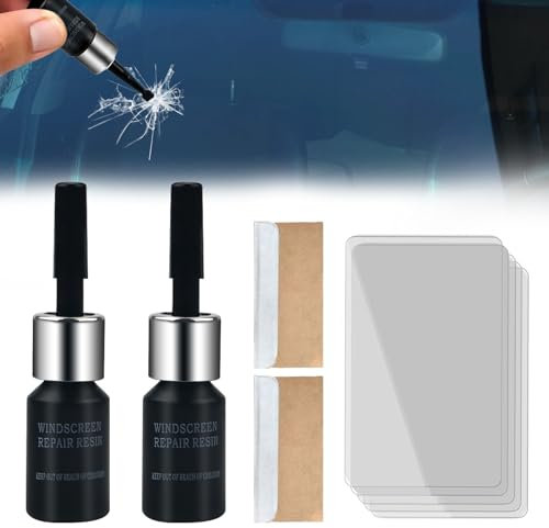 INBOLM Windscreen Repair Kit,Car Glass Scratch Remover Glass Crack Repair Liquid Fast Fix Glass Repair Kit Chip Windshield Window Nano Repair Fluid Windscreen Adhesive for Glass Repair(2pcs)