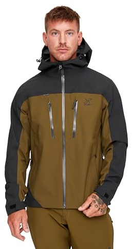 RevolutionRace Silence Proshell 3L Jacket, Herrenjacke, belüftete und wasserdichte Jacke für Wanderungen und andere Outdoor-Aktivitäten, Dark Olive/Moonless Night 3.0, M