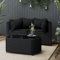 Gecheer 3-TLG.Garten-Lounge-Set mit Kissen Gartenmöbel Set Outdoor Lounge Sofa Terassenmoebel Set Essgruppe Gartenlounge Balkonmöbel Sitzgruppe für Balkon,Garten Schwarz Poly Rattan-2279