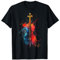 Celloinstrument auf bunt bemaltem Cello T-Shirt