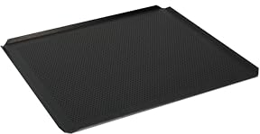 AMT Gastroguss GN 2/3 - Set di teglie, 36,5 x 32,5 cm, forato, alluminio pressofuso, finitura antiaderente Lotan®, composto da 2 teglie da forno, AMZN-DUO-3733BBL-1