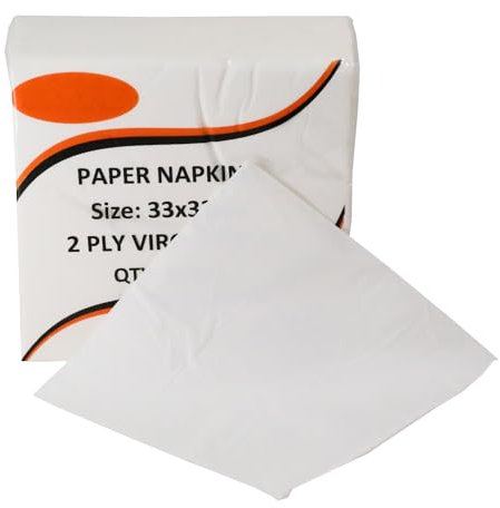 500 x White Paper Napkins 2-Ply, 33x33cm, Ultra Soft and Absorbent, Perfect for Weddings, Parties, and Everyday Use