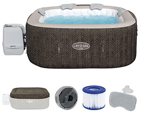 Bestway - Spa Gonflable Cabo Smart HydroJet Efficacité énergétique avec Application de contrôle 4 à 6 Personnes - 180 cm x 180 cm x 71 cm - Marron