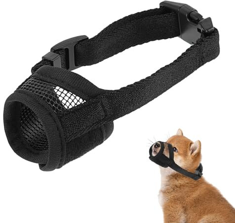 Gjinxi Hundemaulkorb Haustier Maulkörbe Mesh Verstellbare Haustiermaulkörbe für kleine,mittelgroße Hunde mit atmungsaktivem Netz verhindert Beißen/Bellen/Kauen 1.5 to 2.5kg Hunde (XS,(Umfang (5¼”-6”)