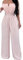 Damen-Jumpsuit für den Sommer, Playsuit für Damen, Ein-Wort-Ausschnitt, Taille, locker, gerader V-Ausschnitt, Arbeitsoverall, hoher Body für Damen, beige, M