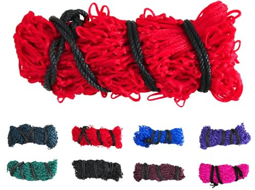 NETPROSHOP XL Heunetz Extra Groß Länge ca 1,30 x 1,00 Meter, Maschen ca. 5x6 cm Farbwahl, Farbe:Rot