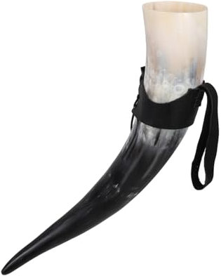 Alipis Cuerno Vikingo Para Beber Taza De Vino Grande De Horn 14.5 Pulgadas Taza De Cuerno De BúFalo Vintage DecoracióN Para Fiesta Y Viaje