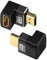 DXBNEZBC Right Angle HDMI Adapter 8K, Connector 90 and 270 Degree, Right Angle HDMI Male to Female Adapter 2.1 Gold Plated Support 8K@60Hz, 4K@120Hz for TV, Laptop, Monitor, DVR Player, 2 Pack