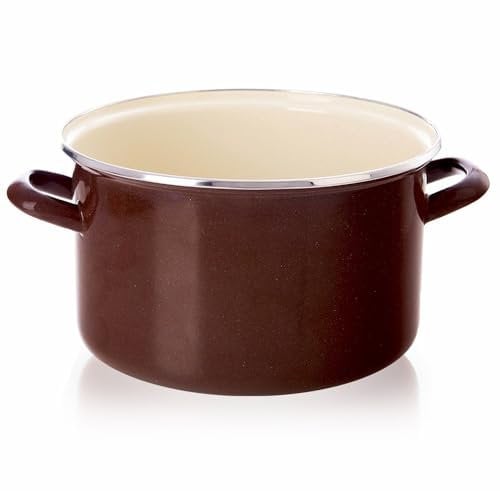 Emaille-Topf Kochtopf Schmortopf emailliert BROWN 26 cm 6,5 L