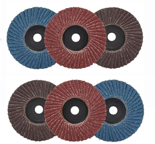 SI FANG 6Pcs 75mm 3in Zirconia Flap Discs for Angle Grinder, 40/60/80 Grit | Premium alumina grinding discs fast cutting & durable Mixed grits for grinding rust & paint removal on metal wood and plastic