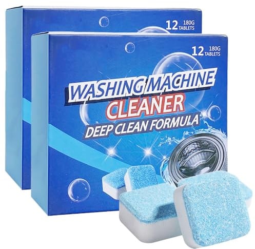 Waschmaschinenreiniger, 2025 Neu Waschmaschine Hygiene Reinigung, 12PCS Maschinenreiniger Washing Machine Cleaner Descaler geeignet zur Kalkentfernung und Reinigung für Tiefenreinigung (2)