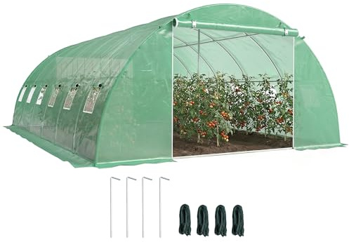 Outsunny Invernadero de Exterior 6x4x2 m con 2 Varillas de Soporte Verde
