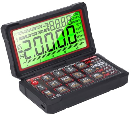 Naroote Multimetro Digitale Misurazione Angolo di Permanenza RPM Rilevamento NCV Multimetro Ricaricabile USB, Batteria 1800mAh con Display Chiaro, Automatico con Precisione,
