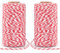 jijAcraft Spago Rosso e Bianco 100M Cordoncino in Cotone Corda di Natale per Confezioni Regalo, Artigianato, Decorazione (2pcs)