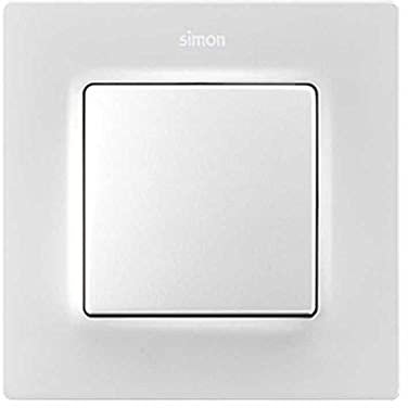 Simon Tecla individual con visor para mecanismos S.75, serie 82 Concept, 1 x 5,5 x 5,5 centímetros, color blanco mate (referencia: 8200111-090)
