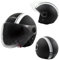 Moto Jet Casque Noir Mat Visière ECE 22 06 Approuvé Blanc Graphique L