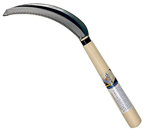 HACHIEMON Serrated Sickle Garden Tool for Weeding - Compact and Lightweight - Japanese Weeding Sickle